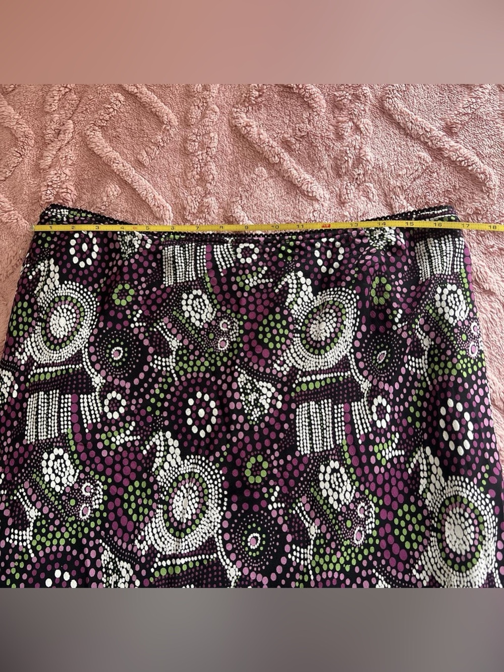 JM Collection Geometric Maxi Skirt in Black & Purple Size LARGE - Picture 6 of 7